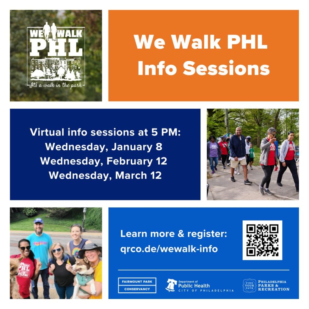 We Walk PHL Info Sessions flyer